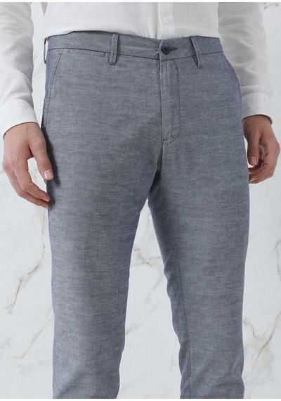 Ramsey Lacivert Düz Dokuma Regular Fit Casual Pamuk Karışımlı Pantolon
