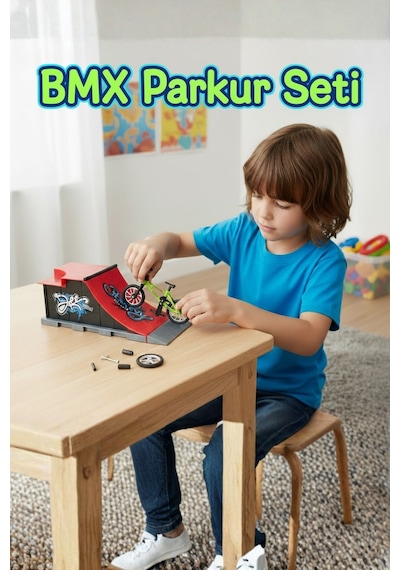 Parkurlu Ve Sök Tak Aksesuarlı Mini Bmx Bisiklet Oyun Seti 3+ Yaş Çok Renkli
