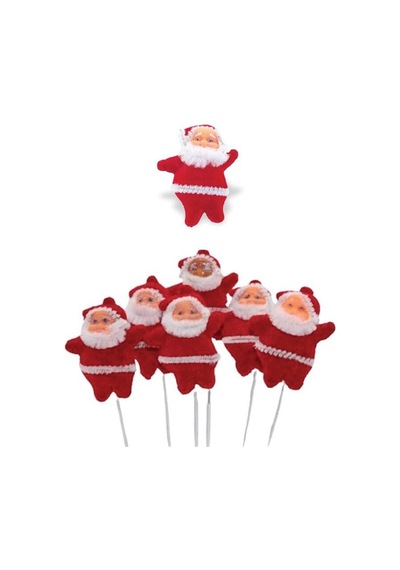 Yılbaşı Noel Baba Çubuklu 5 Cm 6'lı Süs