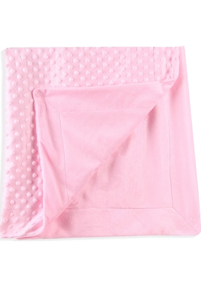 Şmtstyle Pembe Nohut Kabartmalı Astarlı Bebek Battaniyesi Pembe