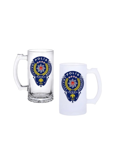 Polis Armalı Buzlu Ya Buzsuz Seçenekleriyle Bira Bardağı
