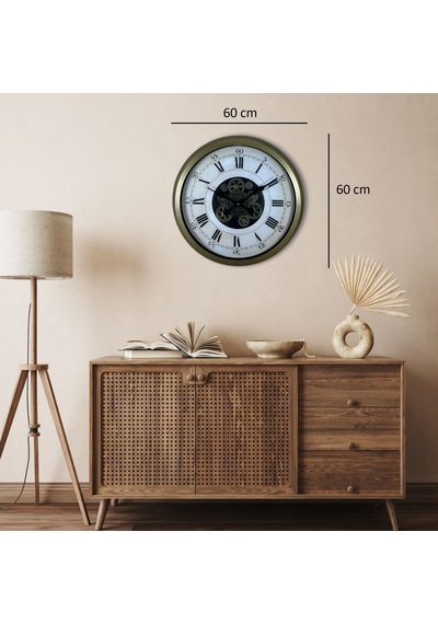 Eskitme Roma Rakamlı Elite 60 Cm Çarklı Duvar Saati