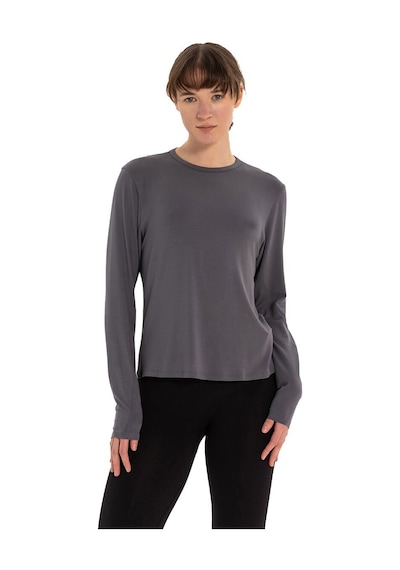 Inguz Uzun Kollu Basic Modal Yoga T-shirt Gri