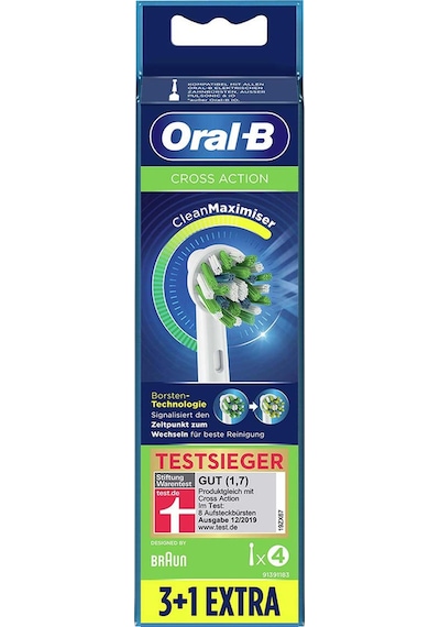 Oral-B Cross Action Clean Maximizer 3+1 Yedek Fırça Başlığı Beyaz