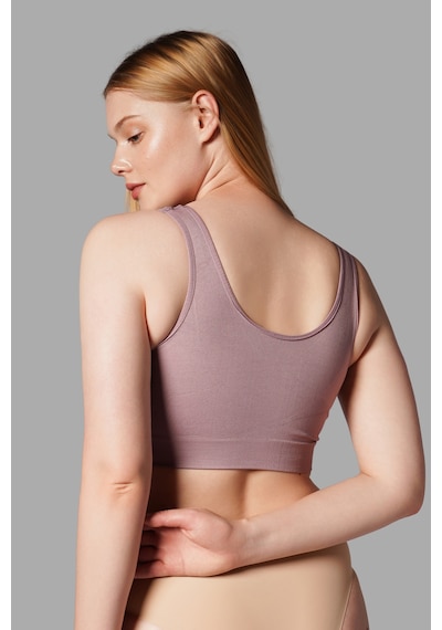 Fit Women Göğüs ı Dikişsiz Seamless Büstiyer Korse Kalın Askılı Pedsiz Balensiz ı Sütyen 5050 Gül Kurusu