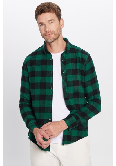Tudors Erkek Slim Fit Dar Kesim Oduncu Düğmeli Yaka Kareli Kışlık Gömlek-32267 Çok Renkli Tudors Erkek Slim Fit Dar Kesim Oduncu Düğmeli Yaka Kareli Kışlık Gömlek-32267 Çok Renkli