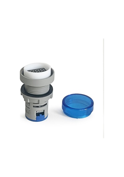 Mini Dijital Voltmetre 22mm Ac 60-500v Led Mavi Işık
