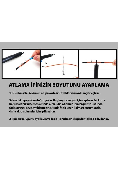 Uzunluğu Ayarlanabilir Çelik Telli Atlama İpi - Speed Rope