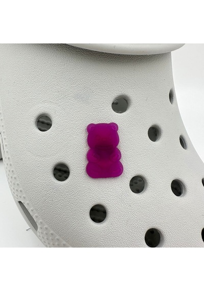 Crocs Terlik Süsü Ve Aksesuarı , Çanta Süsü Jibbitz Hribo Ayıcık Şeffaf Alt 02 Görsel Figür Aksesuar Mürdüm