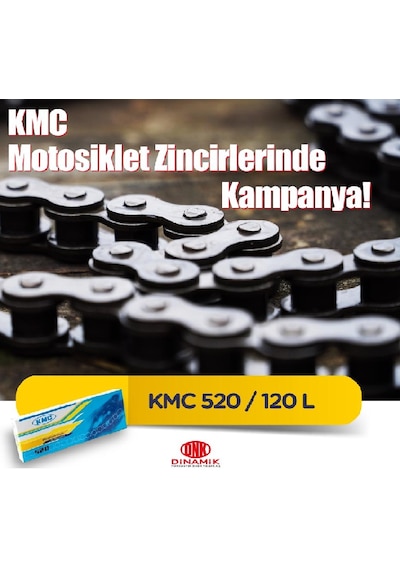 520 O-Ringsiz Kmc Motosiklet Zinciri 120 Bakla + Kilit