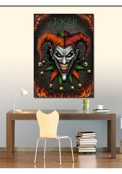 Kanvas Tablo Korkutucu Joker Ve Gülen Yüz 70cmx100cm
