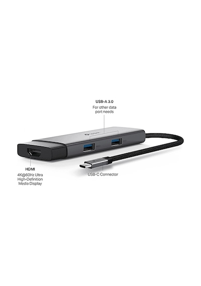 Tp-lınk Uh5020c Type C Port 5'i Bir Arada Usb-c Hub Gri