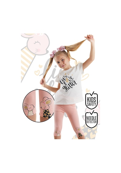Sevimli Fareler Kız Çocuk Yazlık T-shirt Tayt Takım