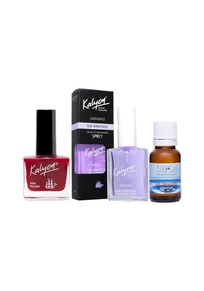 Kalyon Oje 208 + Oje Kurutucu Sprey 17 ML + Oje Çözücü