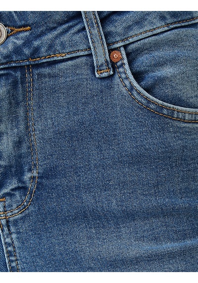 Koton Yüksek Bel Dar Kesim Kot Pantolon - Skinny Jean Orta İndigo 2yak47150md