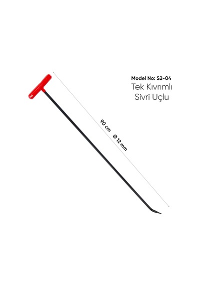 90 Cm 12 Mm Çap Tek Kıvrımlı Sivri Uç Boyasız Göçük Düzeltme Çubuğu - S2-04, Pdr Çubuk