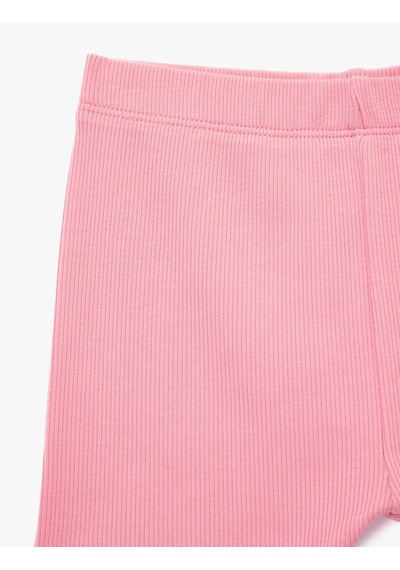 Koton Pamuklu Beli Lastikli Basic Kısa Tayt Pembe 6skg40032ak Gül