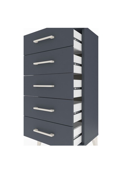 Arges Komodin 5 Çekmeceli 44x30x96 Antrasit-antrasit Antrasit