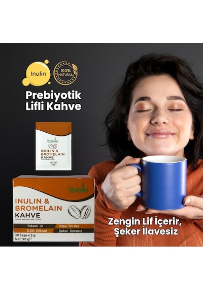 Fibrelle İnülin-bromelain Kahve  30 Adet 3 Gr Kutu Saşe 90 G Diğer