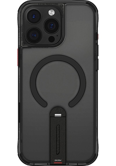 Apple Uyumlu iPhone 16 Pro Kılıf Magsafe Şarj Özellikli 360 Derece Dönebilen Standlı Skinarma Helix Kapak Siyah