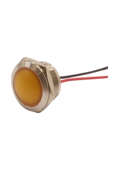 Motorobit 19L-P1 19Mm 12-24V Kablolu Metal Sinyal Lambası - Sarı