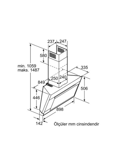 Bosch DWK09M760 Duvar Tipi 90 CM Davlumbaz