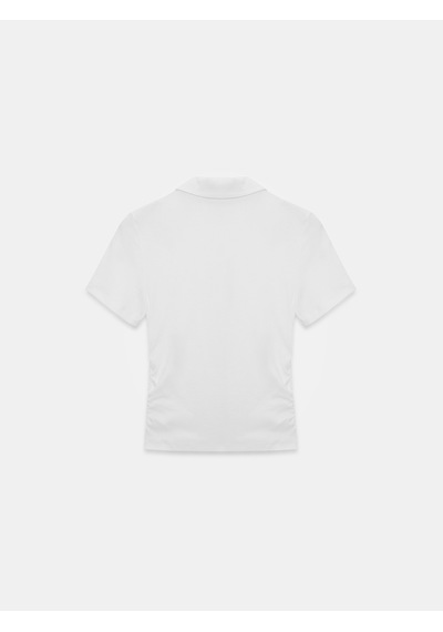 Dilvin 32614 Polo Yaka Top-beyaz