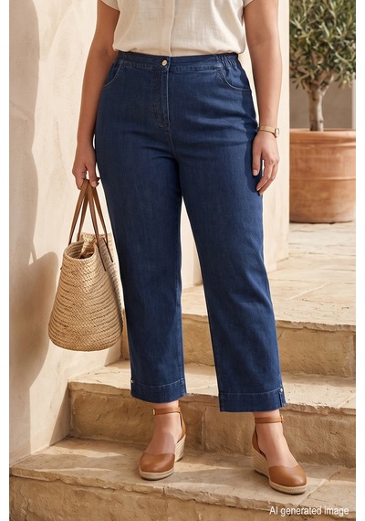 Lale Butik Büyük Beden Kadın Paçası İnci Detay Kot Denim Pantolon 09 Koyu Lacivert Lale Butik Büyük Beden Kadın Paçası İnci Detay Kot Denim Pantolon 09 Koyu Lacivert