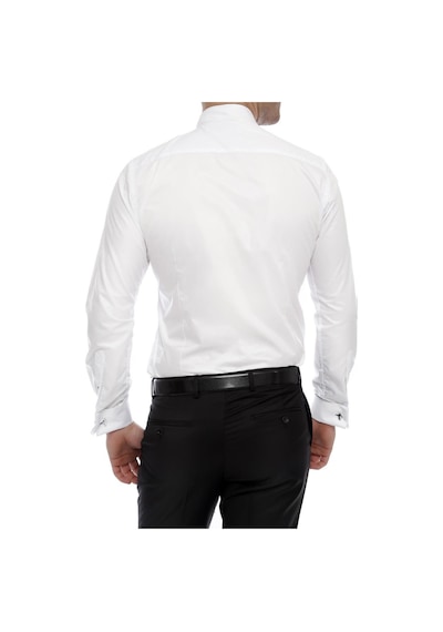 Efor Slim Fit Duble Manşet Ata Yaka Beyaz Damatlık Smokin Gömlek Gk 360 Beyaz