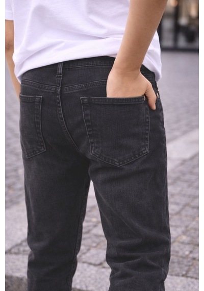 Cedy Denım - Yüksek Kalite Erkek Çocuk Yüksek Bel Regularfit Esnek Jean Pantolon C800 Antrasit