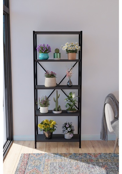 Titan Saksılık Saksı Çiçek Standı Rafı Dekoratif Çok Amaçlı Saksılık 150x60cm Antrasit Gri