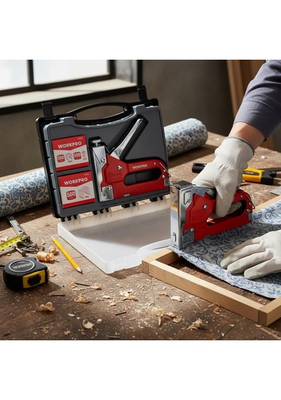 Workpro WP223005 3 In 1 4 - 14 MM Profesyonel Mekanik Zımba + 14 MM Çivi Tabancası + 1500 Adet Zımba Çivi