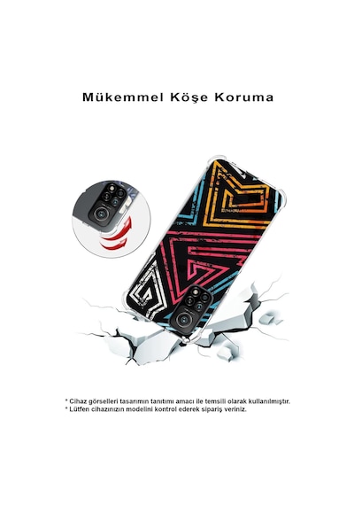 Samsung Galaxy Uyumlu M33 Köşe Korumalı Antişok Kapak Eskitme Tasarımlı Şeffaf Kılıf