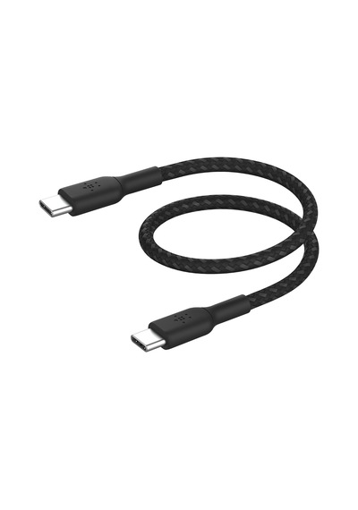 Boostcharge 0.5ft Braided Usb-c To Usb-c Cable For İphone 16, İphone 16 Pro, İphone 16 Pro Max, İphone 16 Plus, İphone 15, Galaxy S24, S23, Note10, Pixel 9, Pixel 8, İpad Pro & More - Black