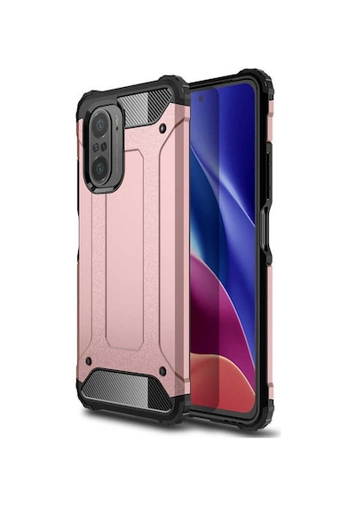 Noktaks - Xiaomi Uyumlu Xiaomi Mi 11i - Kılıf Çift Katman Zırh Tank Crash Military Kapak - Rose Gold