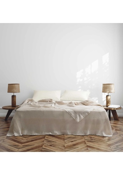 Majoli Optimus Yatak Örtüsü Ve Pike Çift Kişilik Kutulu 240x260 Natural