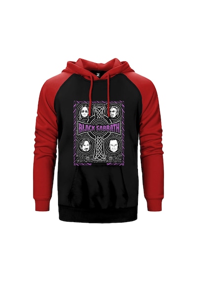 Black Sabbath The Complete History Kırmızı Renk Reglan Kol Kapşonlu Sweatshirt Kırmızı