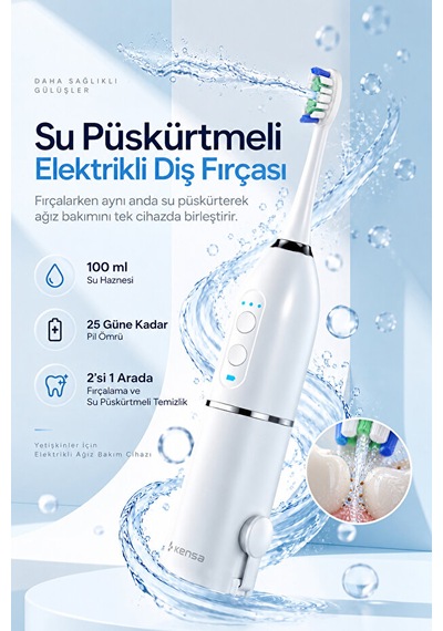 Su Püskürtmeli Sonik Elektrikli Diş Fırçası Ve Hassas Diş Arası Temizleyicisi Şarjlı
