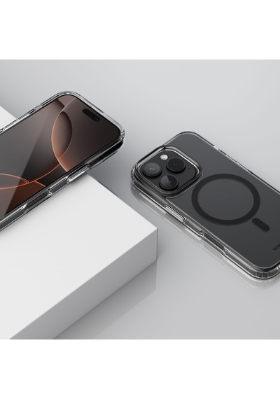 Vonmahlen Apple Uyumlu iPhone 16 Pro Şeffaf Magsafe Kılıf Siyah