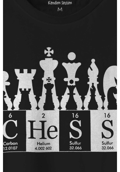 Chess Periodic Satranç Periyodik Fischer Baskılı Tişört Unisex T-shirt 001