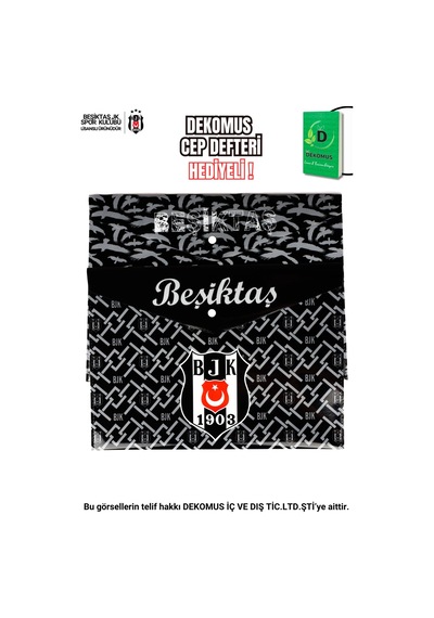 "dekomus Cep Defteri Hediyeli" Yeni Sezon Lisanslı Beşiktaş 2'li Çıtçıtlı Dosya Bej