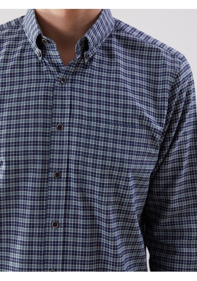 Lcwaıkıkı Classic Yeşil Regular Fit Uzun Kollu Ekose Oxford Erkek Gömlek