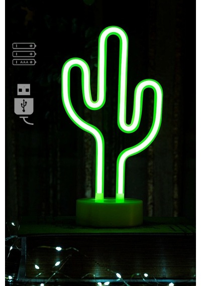 Dogusdeco Kaktüs Neon Usb Kablo + Pilli Dekoratif Gece Lambası Dogusdeco Kaktüs Neon Usb Kablo + Pilli Dekoratif Gece Lambası