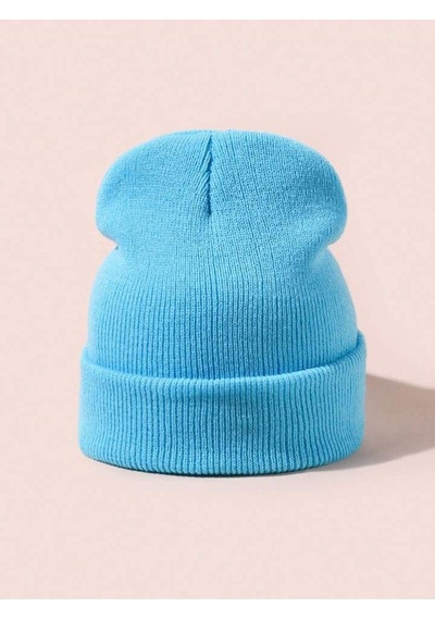 Eke Tekstil Unisex Katlamalı Kışlık Örme Bere Bebe Mavi