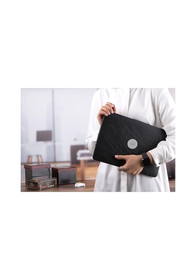 Macbook Air M1 Kılıfı A2337 A2179 A1932 Uyumlu Premium Deri Kaplama Hard Case 13.3 İnç Sert Koruyucu Kapak Siyah