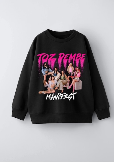 Seabubbles Manifest Toz Pembe Kız Çocuk Sweatshirt Siyah