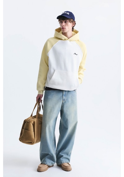 Vamos Renk Bloklu Kapüşonlu Sweatshirt Sarı