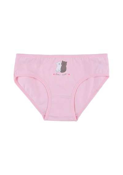 Koza İç Giyim Kız Çocuk 6'lı Desenli Slip 1050-01 Pembe - Beyaz