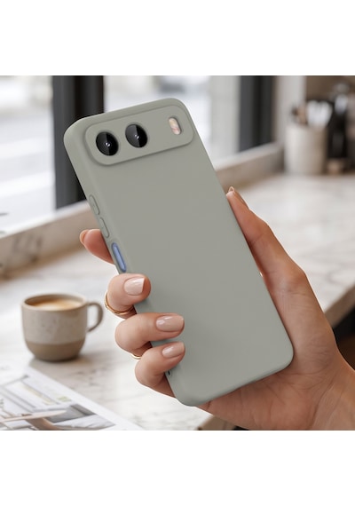 Caseonn Tecno Spark 40 5g Kılıf Kamera Korumalı Mikrofiber Astarlı Lansman Gri