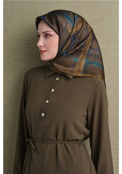 Armine Saf İpek Twill Eşarp 9602d 80 Çok Renkli